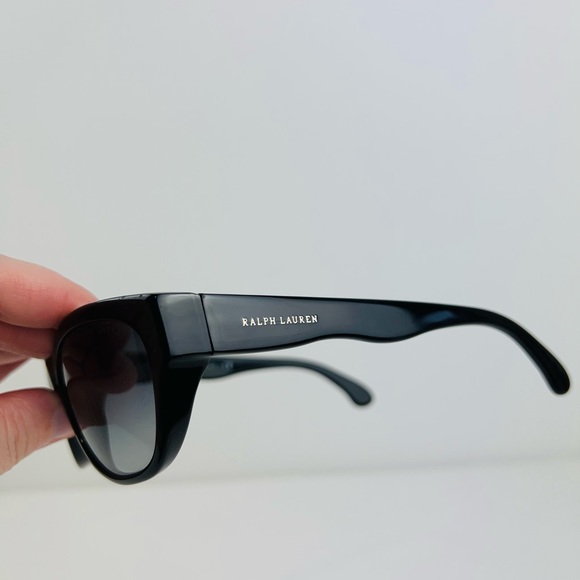 Ralph Lauren RL 8101 Black Cat Eye Statement Black Lens Sunglasses - Picture 10 of 12